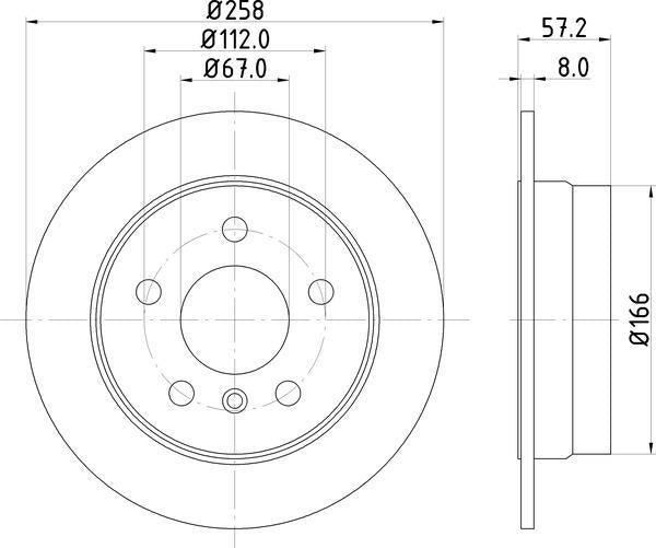 Mintex Brake Discs fits -MercedesBenz V296:5 MDC1846C (also fits other vehicles)