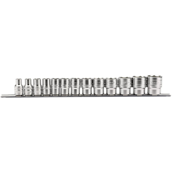 Imperial Socket on a Metal Rail, 1/2" Sq Dr (13 Piece)