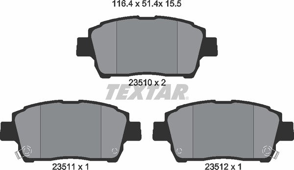 Textar Brake Pad Set - 2351002