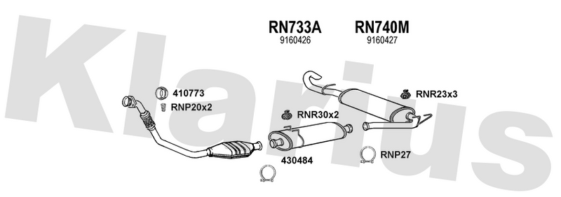 Klarius RN733A - Box With Centre Pipe  - Fits Opel Movano 2.5D