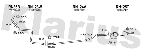 Klarius RN85B - Front Pipe  - Fits Renault R4 1.1