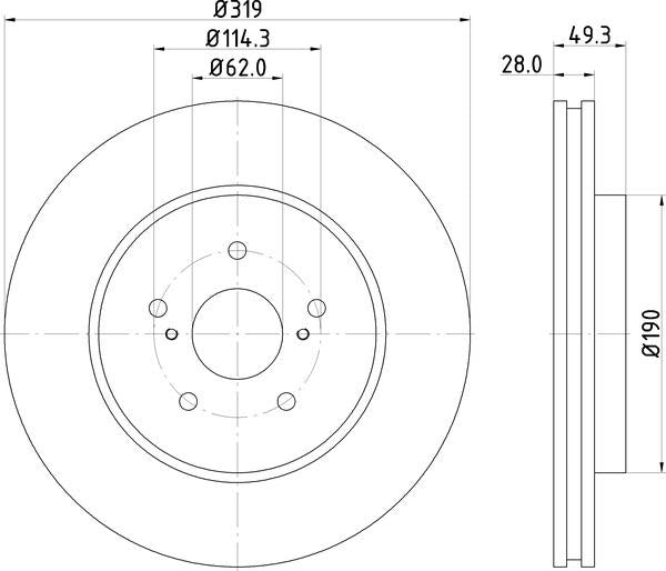 Mintex Brake Discs fits -Lexus Toyota S249:4 MDC1856 (also fits other vehicles)