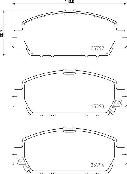 Mintex Brake Pad Set fits -Honda MDB3431 (also fits other vehicles)