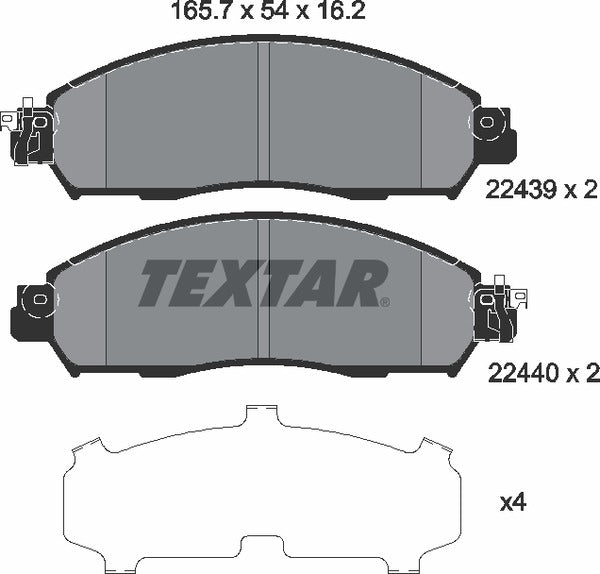 Textar Brake Pad Set - 2243901