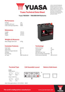 Yuasa 12V 36Ah 330A SMF Battery - YBX3054 - 4 Year Warranty