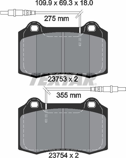 Textar Brake Pad Set - 2375301