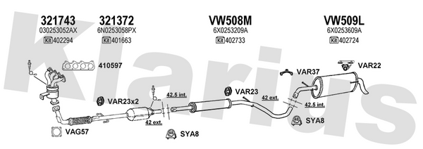 Klarius 321743 - Catalyst Type Approved Withpip  - Fits Seat Arosa 1.0i