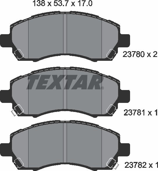 Textar Brake Pad Set - 2378001