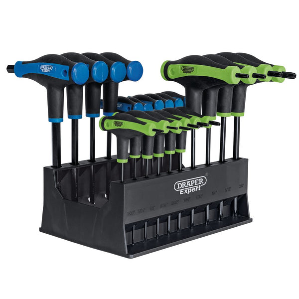Soft Grip 'T' Handle Hexagon and Tx Starï¿½ End Key Set (20 piece) - 70388