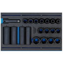 1/2" Sq. Dr. Impact Socket Set in 1/4 Drawer EVA Insert Tray (20 Piece) - 63487