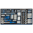 1/4", 3/8", and 1/2" Socket Set in Full Drawer EVA Insert Tray (84 Piece) - 63540