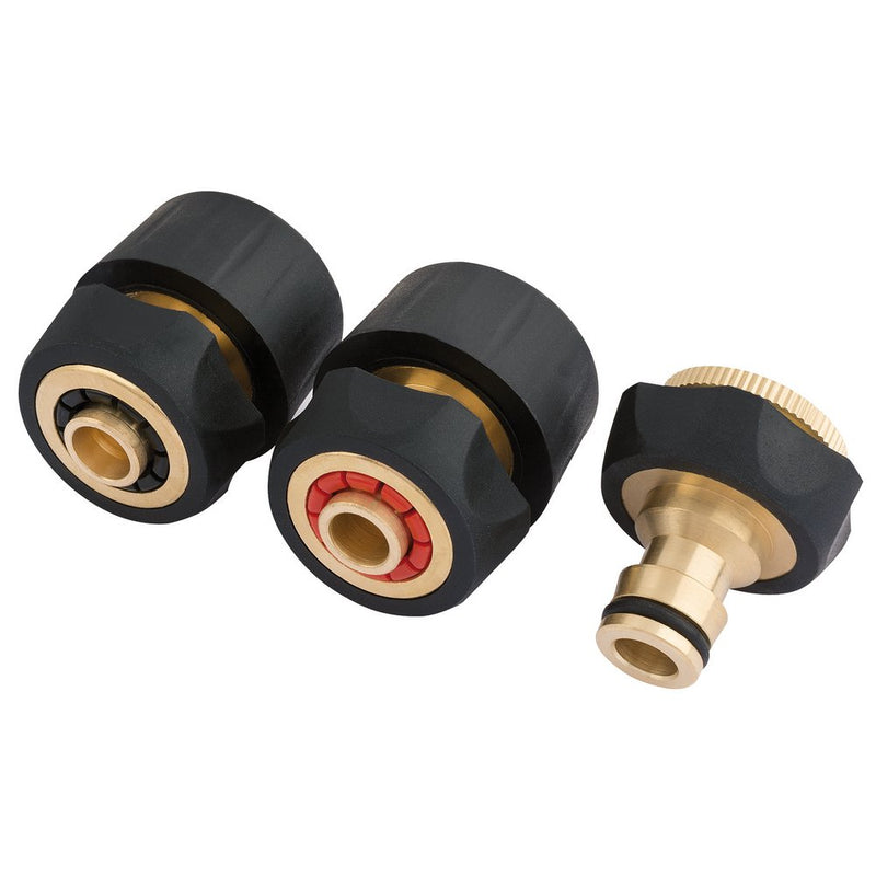 Brass and Rubber Hose Connector Set (3 Piece) - 24529
