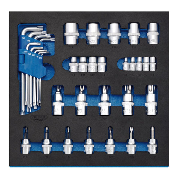 Screwdriver Insert Bits and Draper TX-STAR Keys in 1/2 Drawer - 63512