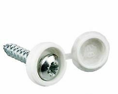Quest White Hinged No Plate Screws (100) - 975309