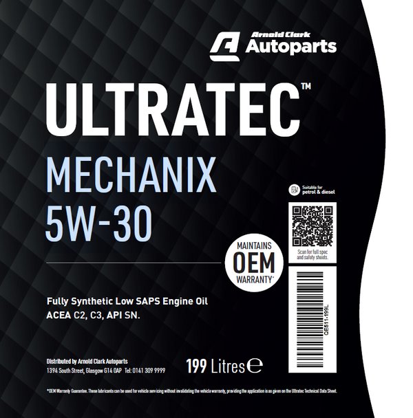 Ultratec MECHANIX 5W-30 199 Litre Barrel - E511-199L