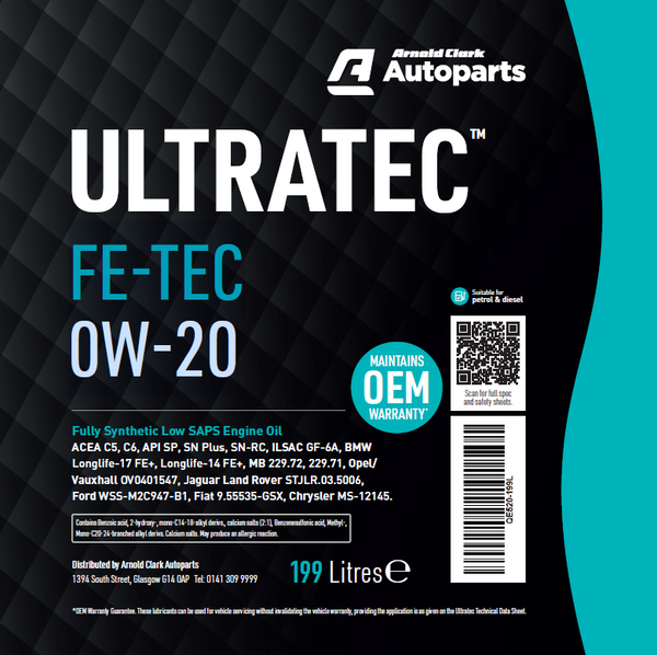 Ultratec FE-TEC 0W-20 199 Litre Barrel - E520-199L