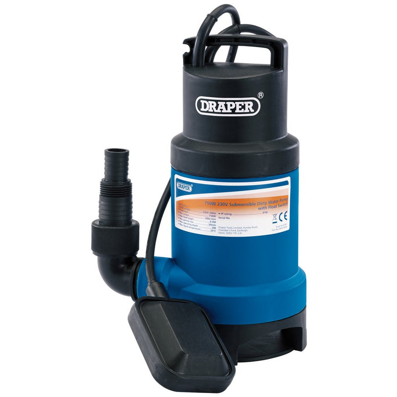 200L/Min Submersible Dirty Water Pump with Float Switch (750W) - 61667