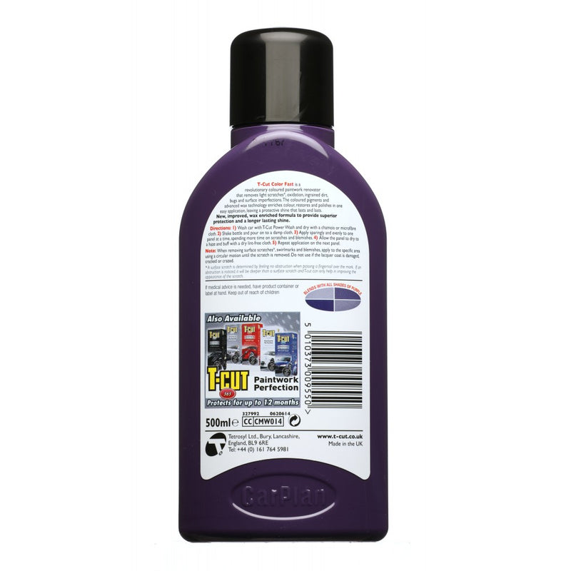 T-Cut Purple Scratch Remover Color Fast Paintwork Restorer Car Polish 500ml