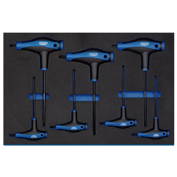 T' Handle Draper TX-STAR Key Set in 3/4 Drawer EVA Insert Tray (7 Piece) - 63505