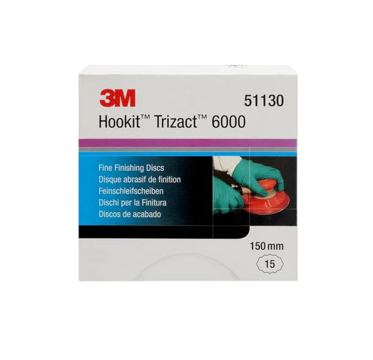 3M Trizact Hookit Foam Abrasive Disc 443SA, 150 mm, Plain, P6000 - 51130